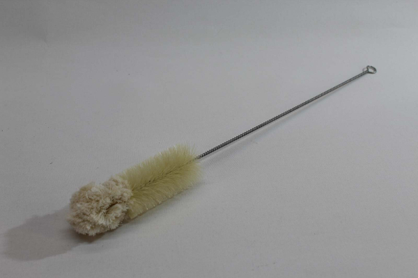 Flaschenbürste lang mit Wollkopf / Naturborste